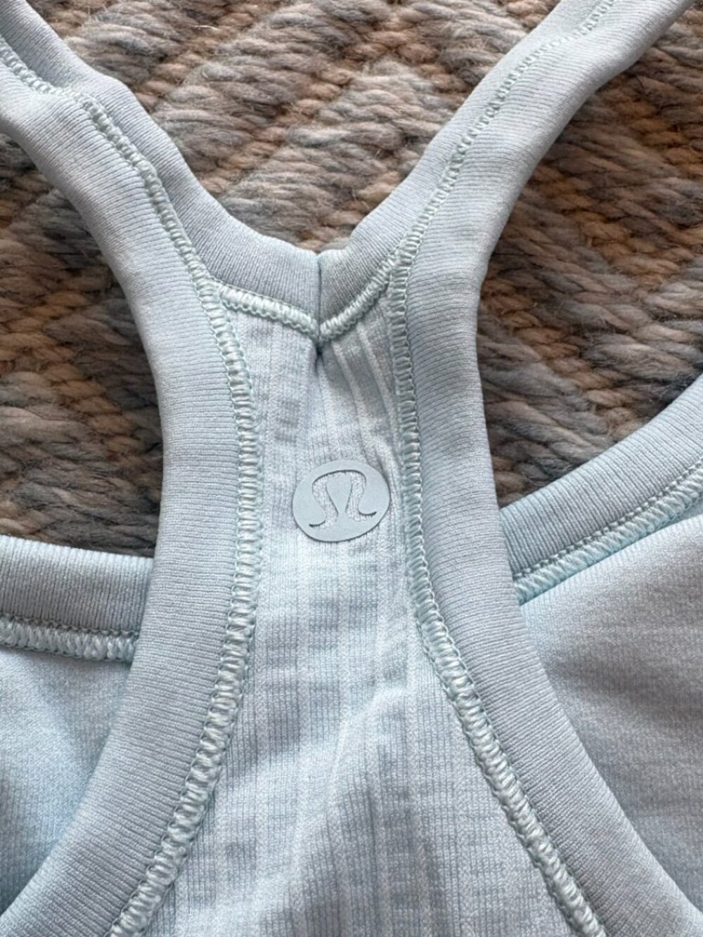 Lululemon Light Blue Ribbed Racerback Tank 𩵠- Picture 3 of 3